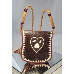 Vintage Handcrafted Leather Crossbody Purse Shoulder Bag